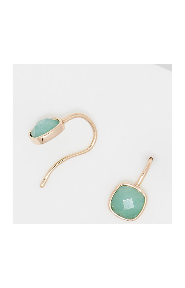 Boucles d'oreilles Ella - Laiton doré & aventurine verte
