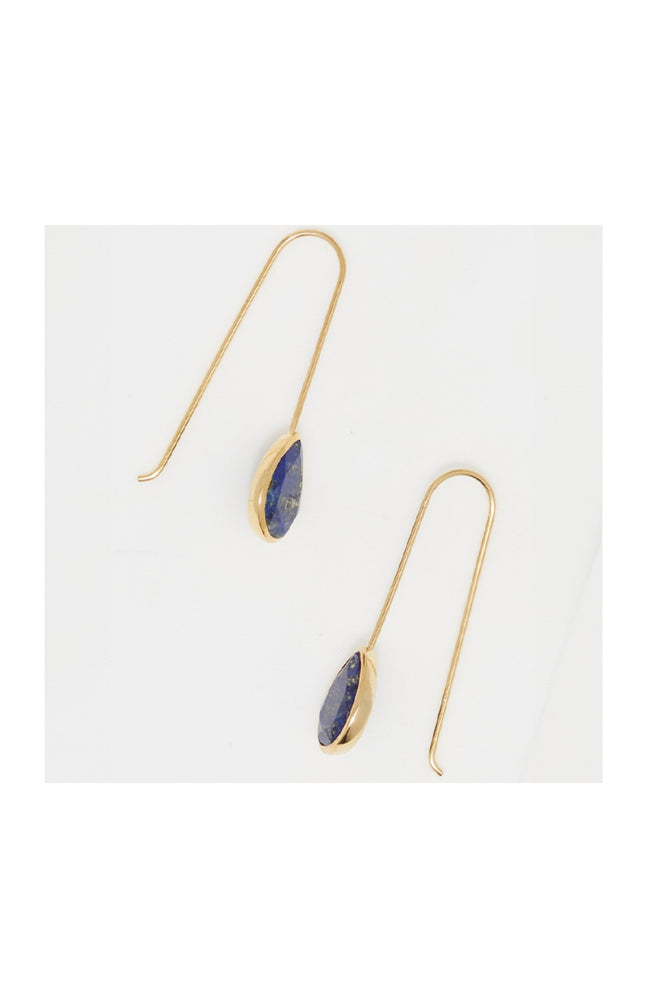 Boucles d'oreilles Rosalie - Laiton doré & lapis lazuli