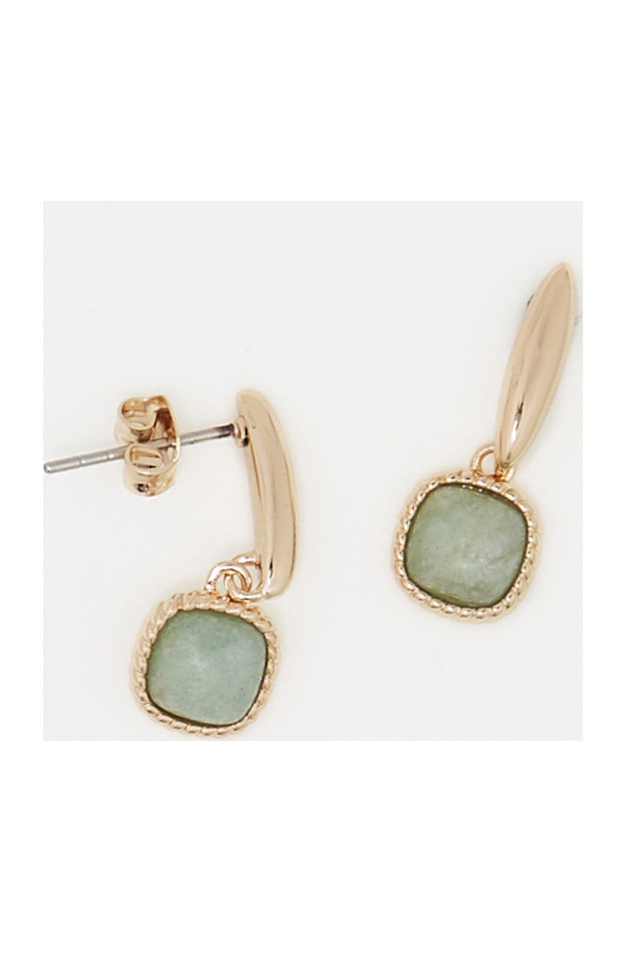 Boucle d'oreilles Phybie - Laiton doré & amazonite