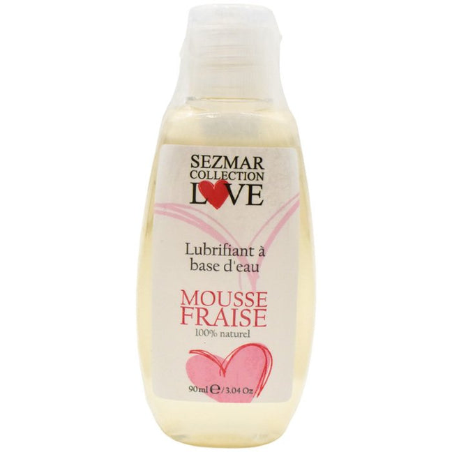 Lubrifiant à base d'eau 100% naturel - Mousse fraise - 90 ml