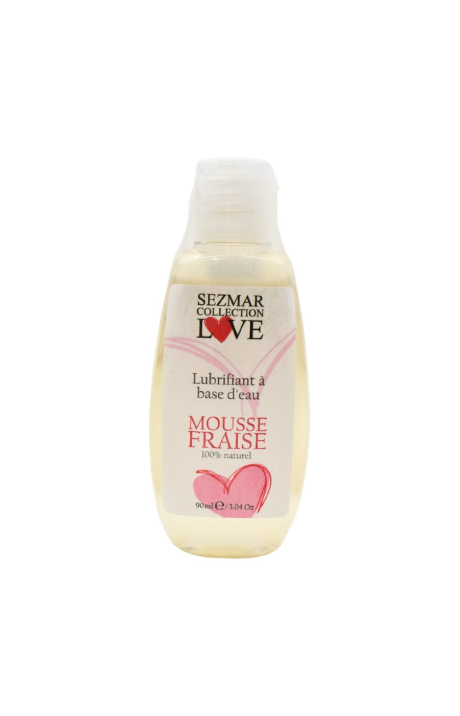 Lubrifiant à base d'eau 100% naturel - Mousse fraise - 90 ml
