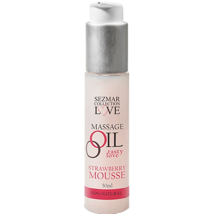 Huile de massage 100% naturelle - Mousse de fraise - 50 ml