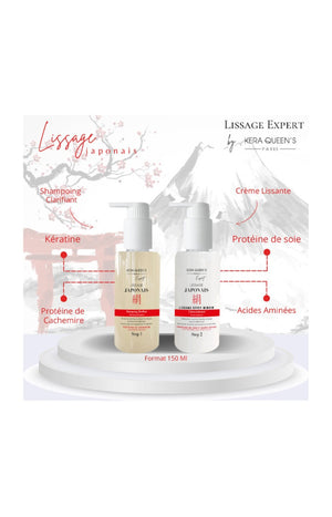 Kit lissage japonais - Shampoing clarifiant & crème lissante - 2 x 150 ml