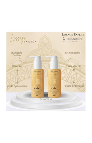 Kit lissage indien - Shampoing clarifiant & crème lissante - 2 x 150 ml