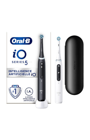 Brosse à dent électrique connectée Bluetooth - iO5 Duo Matt - Blanc & noir