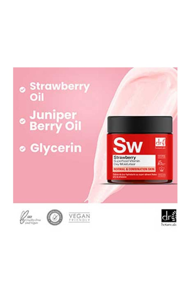Crème de jour hydratante - Fraise & baie de genièvre - Peaux normales à mixtes - 60 ml