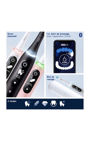 Coffret duo - Brosses à dents électriques - IO6 Series -  Blanc & rose