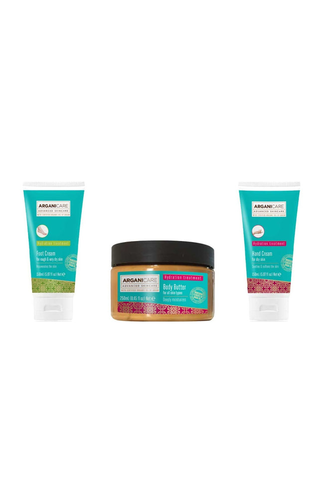Trio hydratation - Huile d'argan bio - Corps, mains & pieds