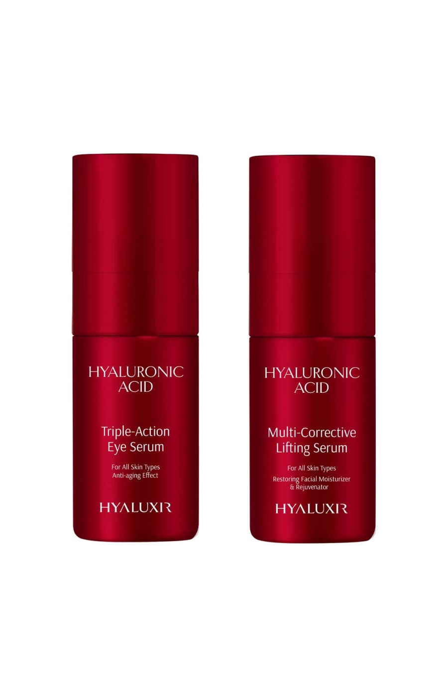 Sérum liftant multi-correcteur & sérum contour des yeux triple action - Acide hyaluronique & vitamine C - 2 x 30 ml