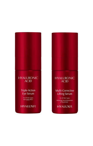 Sérum liftant multi-correcteur & sérum contour des yeux triple action - Acide hyaluronique & vitamine C - 2 x 30 ml