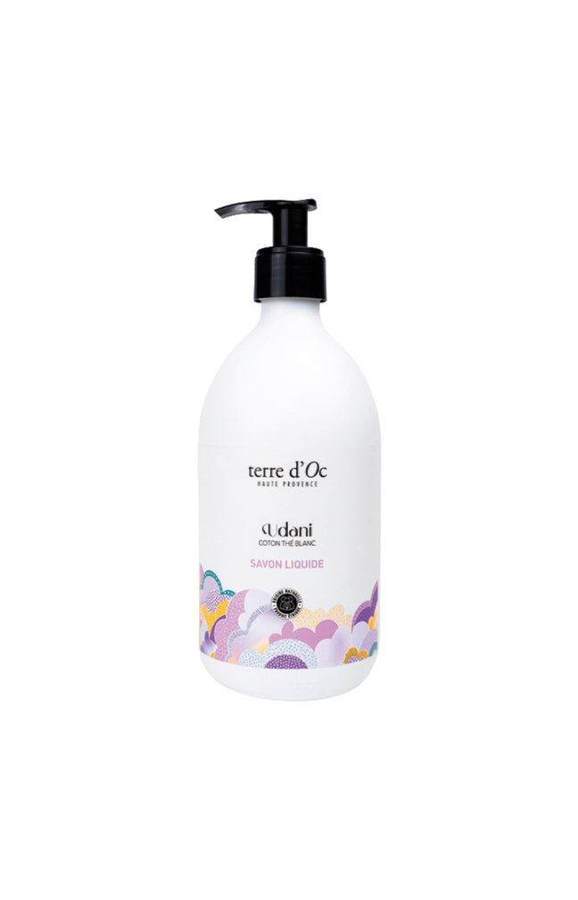 Savon liquide bio - Udani - Coton & thé blanc - 495 ml