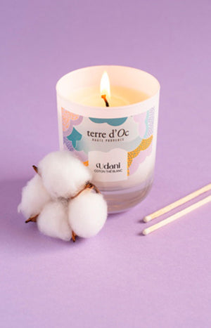 Bougie parfumée - Udanie - Coton & thé blanc - 180 g