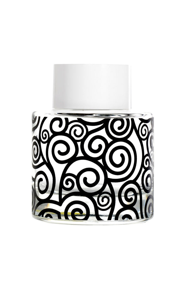 Contenant pour bouquet parfumé - Sérigraphie arabesque - Noir - 200 ml