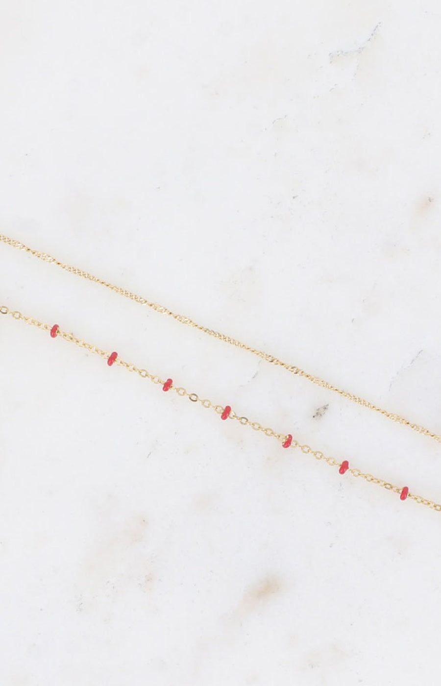 Bracelet Dua - Acier inoxydable doré & rouge