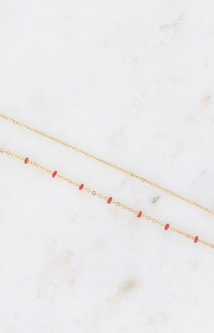 Bracelet Dua - Acier inoxydable doré & rouge