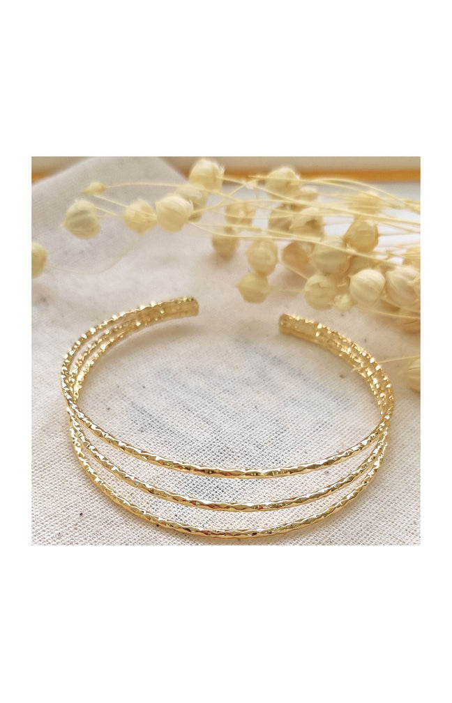 Bracelet ajustable - 3 rangs - Laiton plaqué or