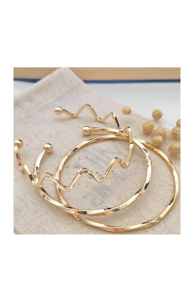 Trio de bracelets - Laiton plaqué or