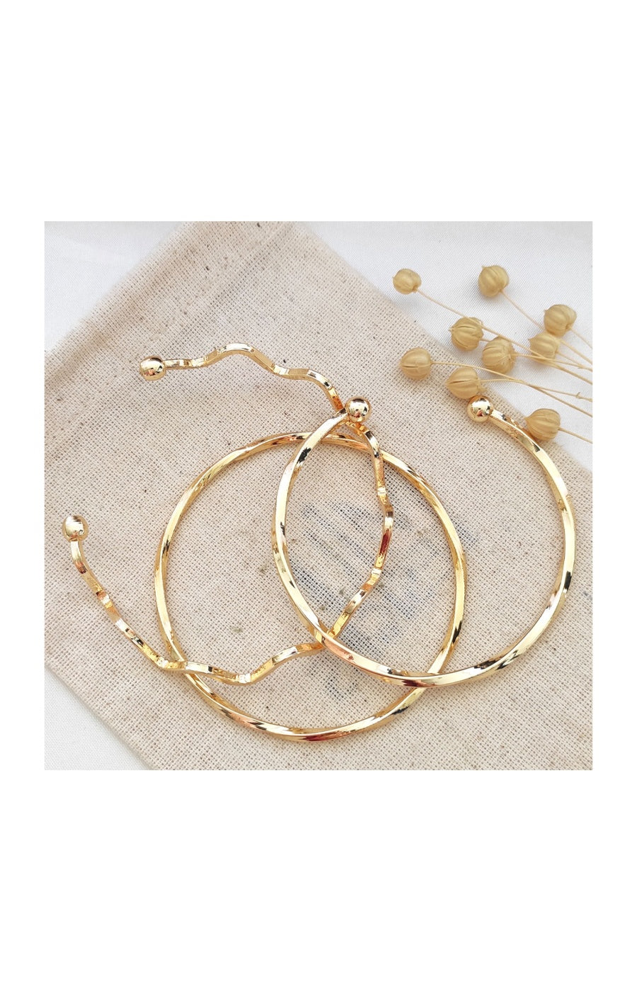 Trio de bracelets - Laiton plaqué or