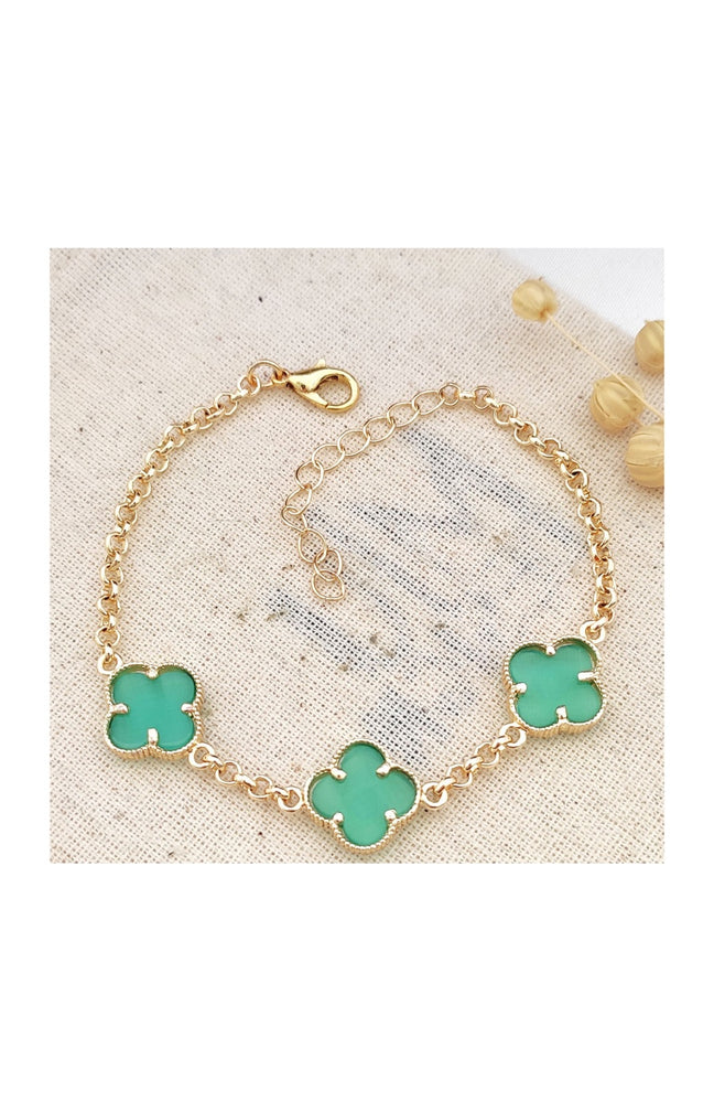 Bracelet - Laiton plaqué or & turquoise