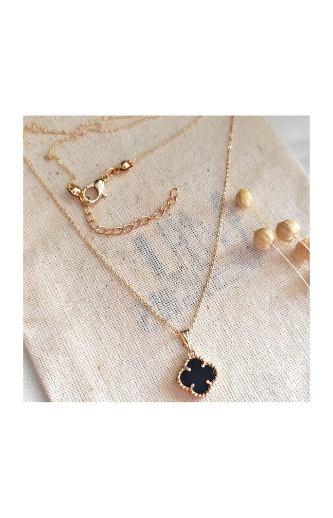 Collier trèfle - Laiton plaqué or & perle de nacre