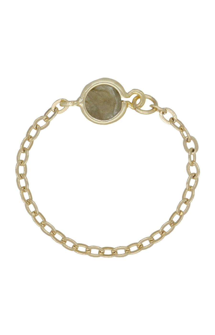 Bague Léa - Laiton doré & labradorite grise