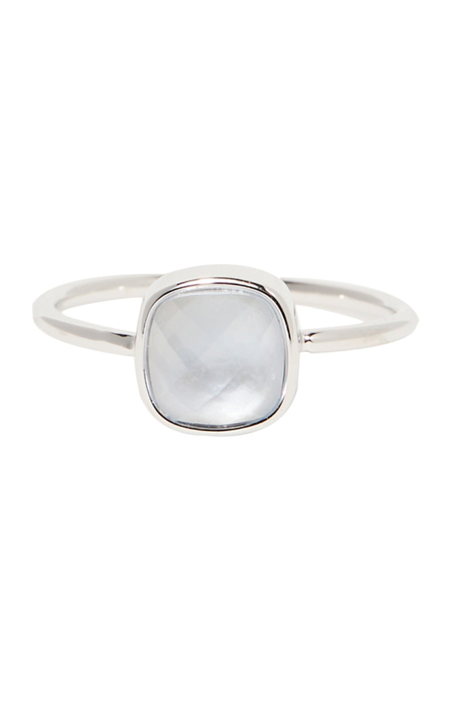 Bague Aëlle -  Laiton & nacre bleue