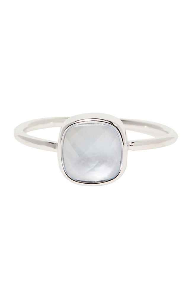 Bague Aëlle -  Laiton & nacre bleue