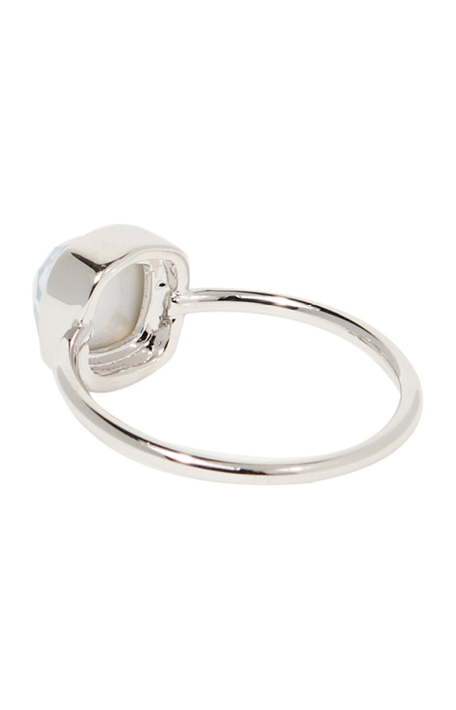 Bague Aëlle -  Laiton & nacre bleue