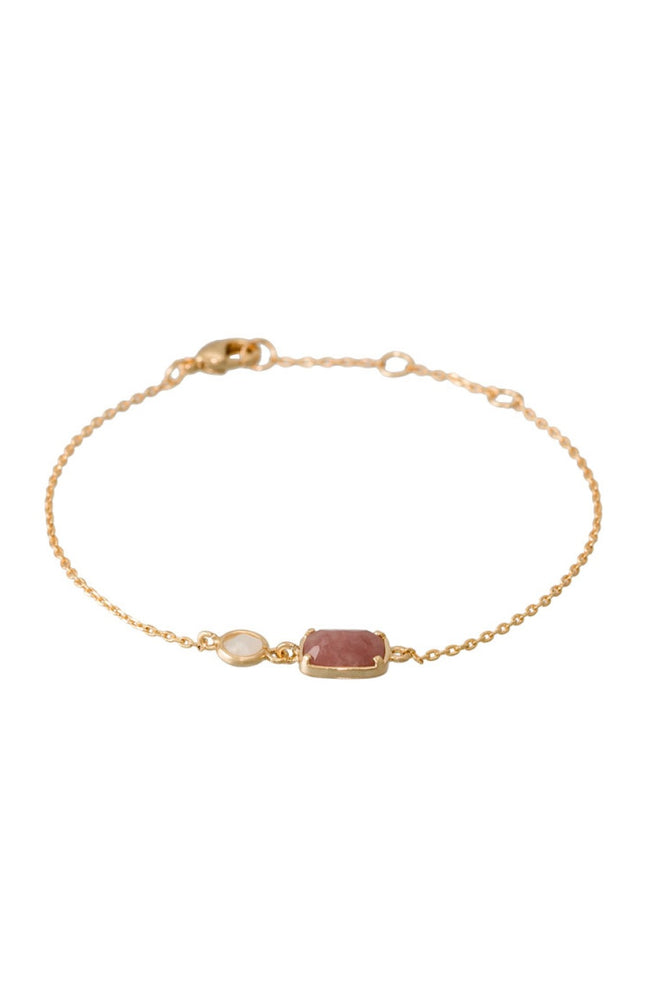 Bracelet Méryl - Quartz rouge et Agate grise