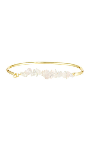 Bracelet Célie - Laiton doré & quartz rose