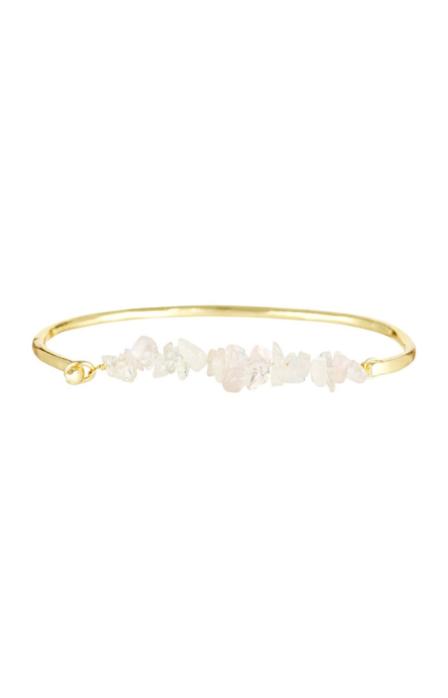 Bracelet Célie - Laiton doré & quartz rose