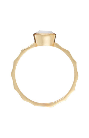 Bague Cléa - Agate blanche & Labradorite