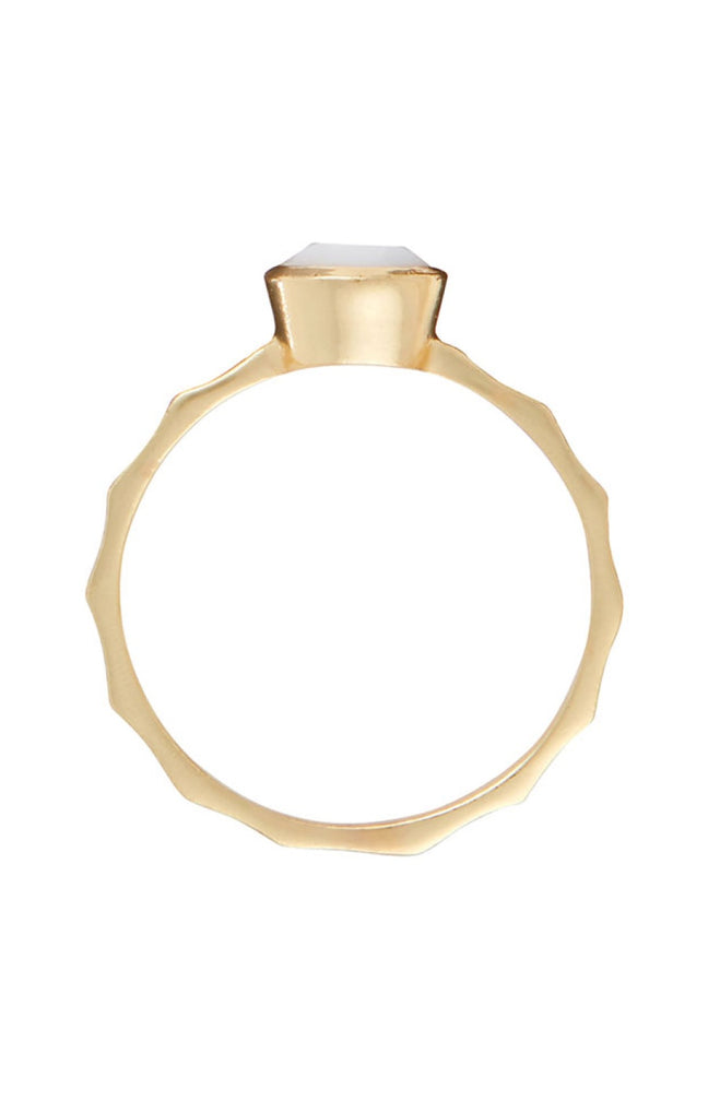Bague Cléa - Agate blanche & Labradorite