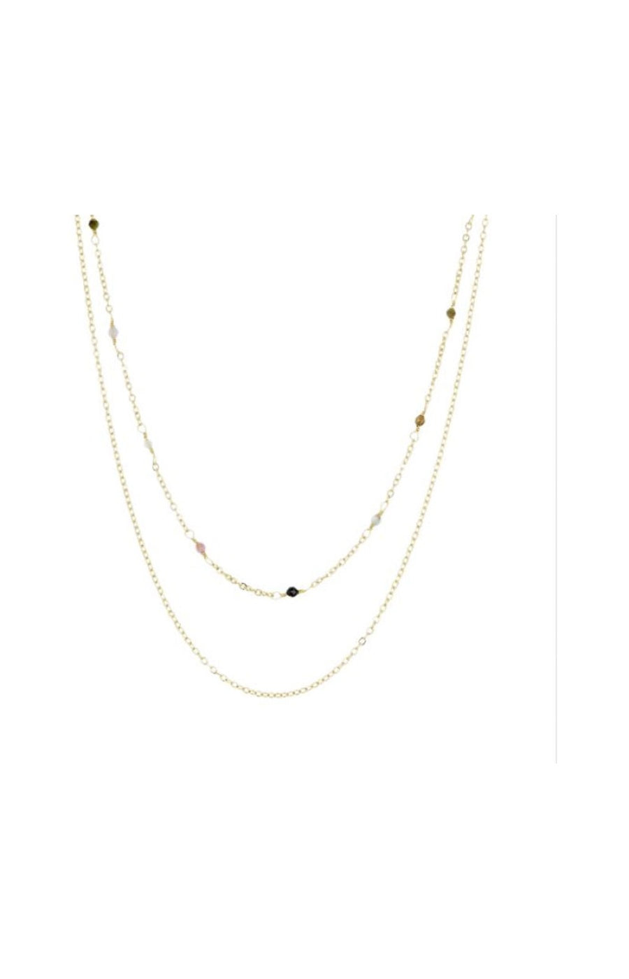 Collier Anna - Laiton doré & tourmaline