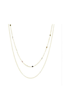 Collier Anna - Laiton doré & tourmaline