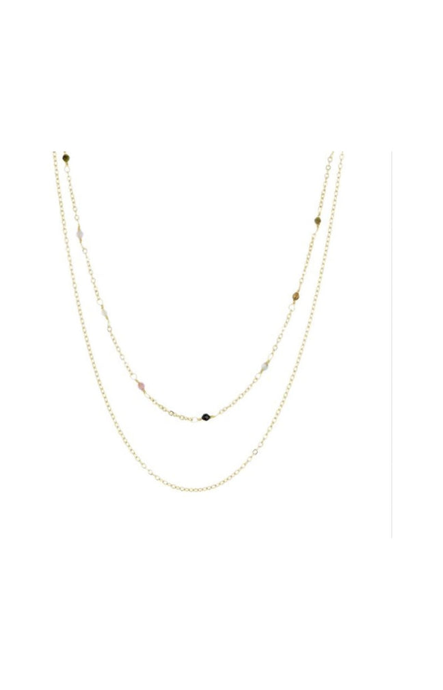 Collier Anna - Laiton doré & tourmaline