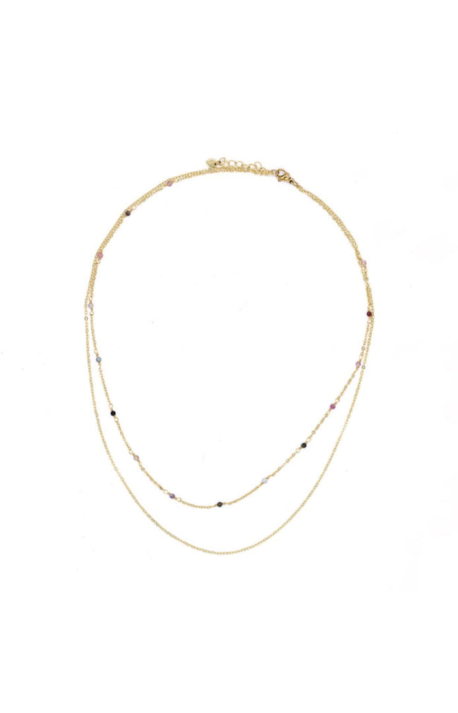 Collier Anna - Laiton doré & tourmaline