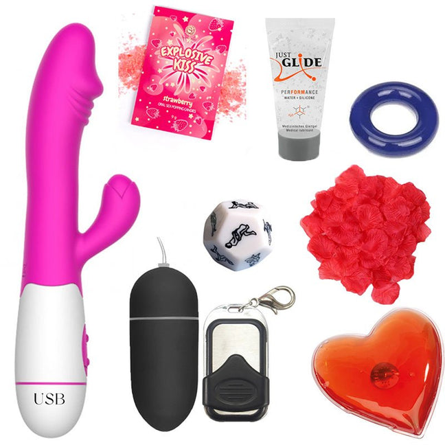 Box plaisir des amoureux  - Nuit vibrante - 8 produits