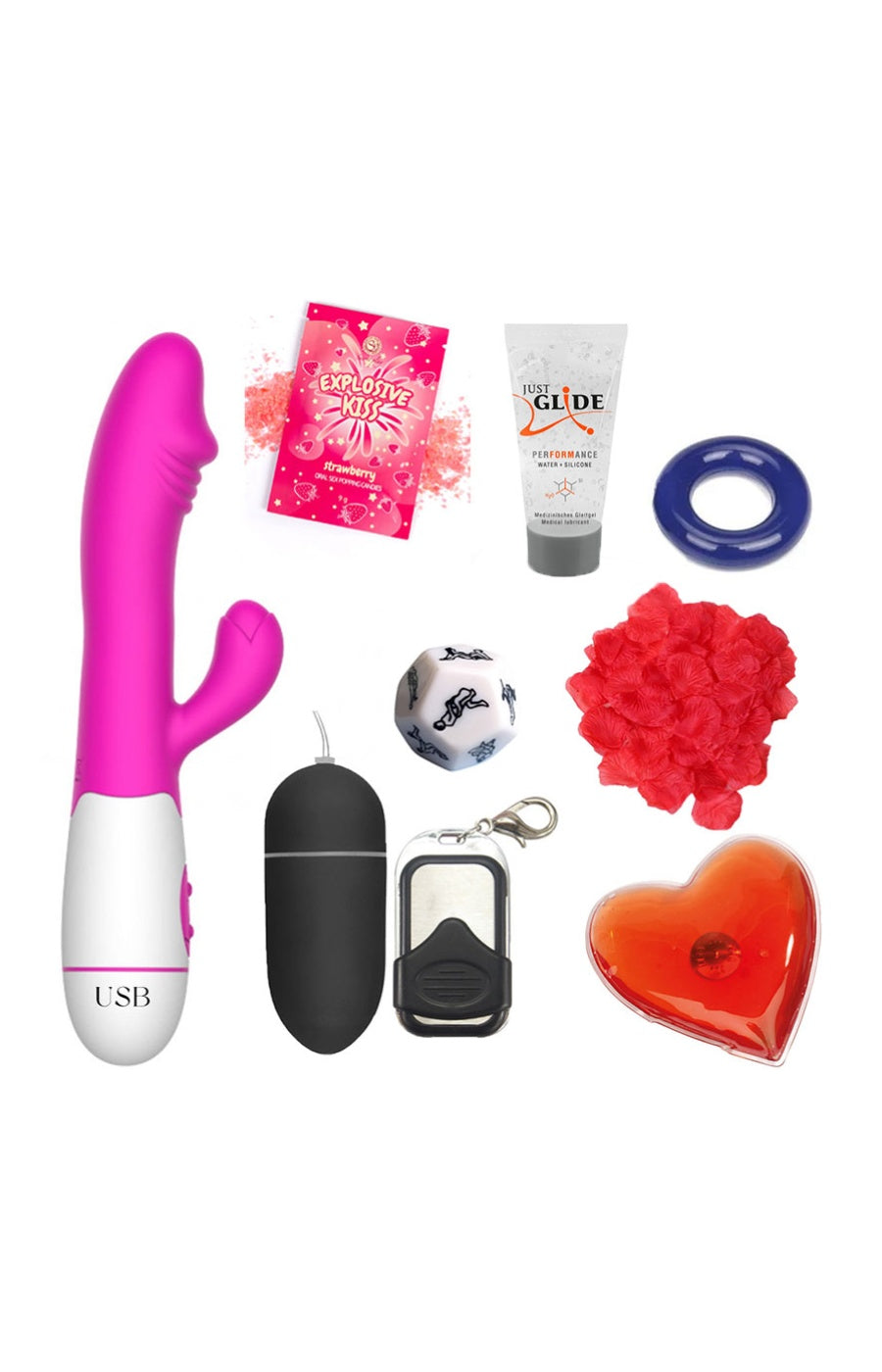 Box plaisir des amoureux  - Nuit vibrante - 8 produits