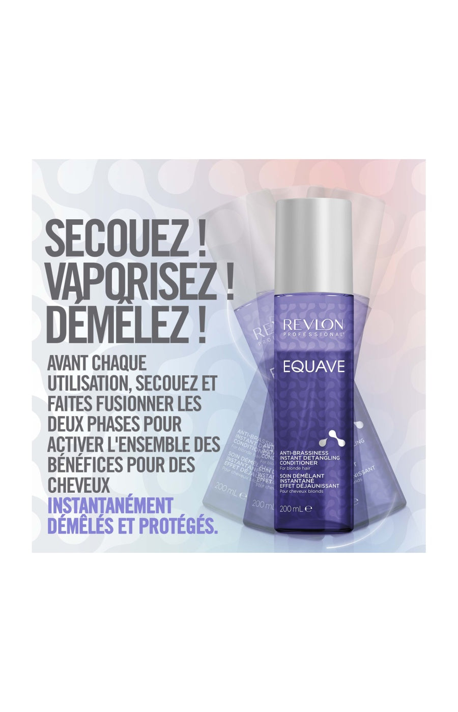 Soin démêlant & anti-jaunissement - Equave - Cheveux blonds, blancs ou méchés - 200 ml