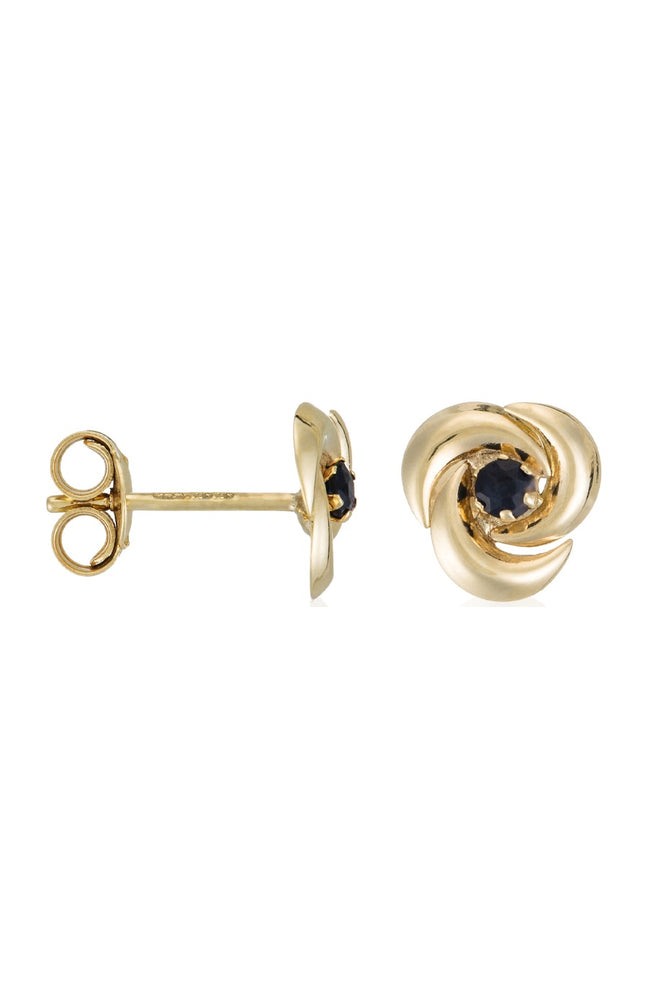 Boucles d'oreilles Tourbillon Saphir - Or jaune 375/1000 & saphir
