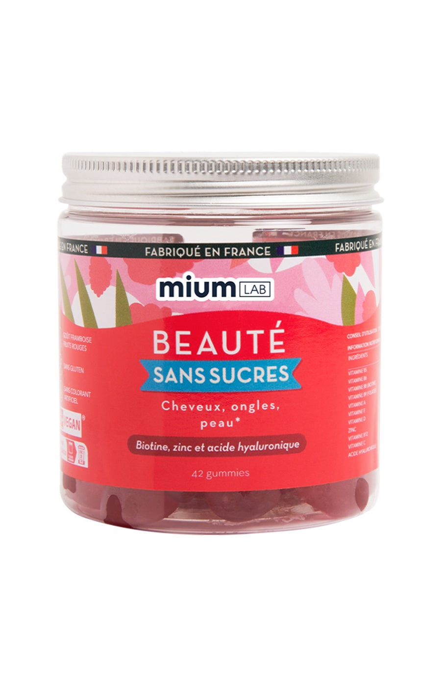 Gummies beauté - Cheveux, peau & ongles - Fruits rouges -  Sans sucres - 21 jours