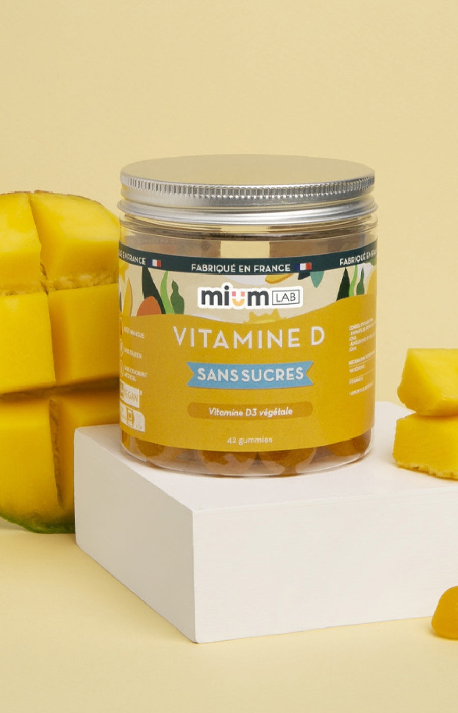 Gummies vitamine D - Mangue - Sans sucres - 21 jours