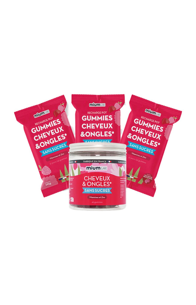 Cure gummies cheveux & ongles - Framboise - Sans sucres - 3 mois