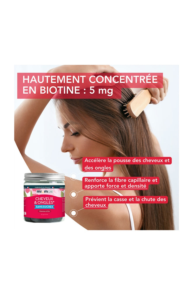 Cure gummies cheveux & ongles - Framboise - Sans sucres - 3 mois
