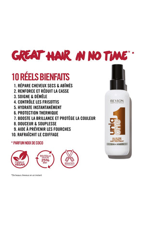 Spray nourrissant 10-en-1 - UniqOne - Noix de coco - Cheveux - 150 ml