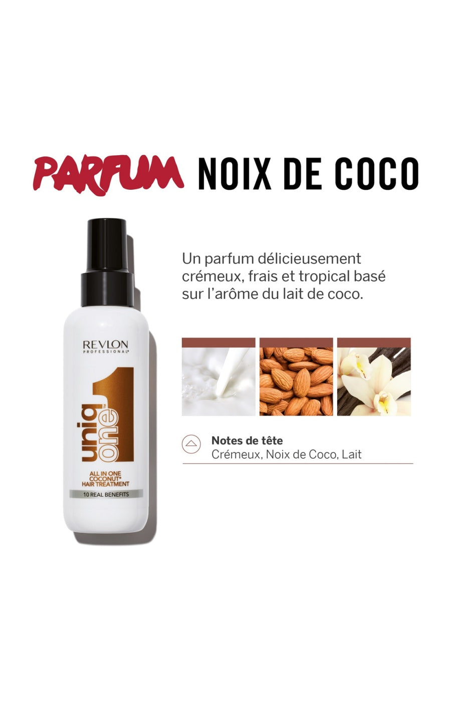 Spray nourrissant 10-en-1 - UniqOne - Noix de coco - Cheveux - 150 ml