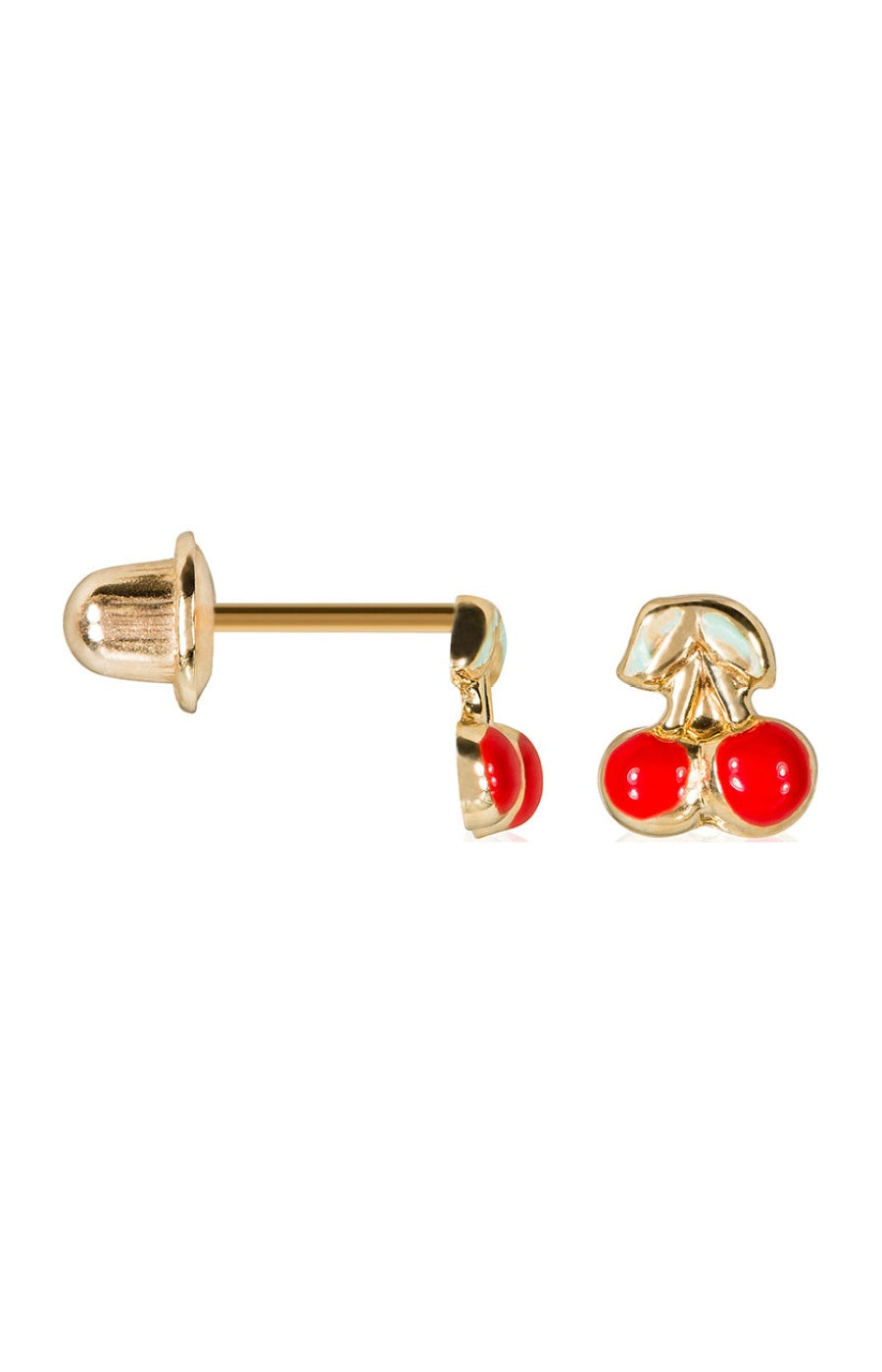 Boucles d'oreilles Cerisette - Or Jaune 375/1000 & émail - Enfant
