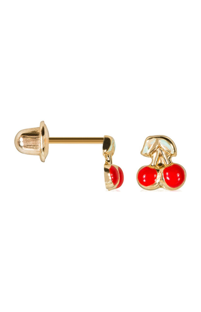 Boucles d'oreilles Cerisette - Or Jaune 375/1000 & émail - Enfant