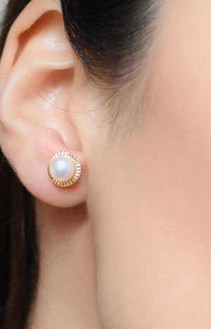 Boucles d'oreilles Barcelona - Or jaune 375/1000 & perle de culture